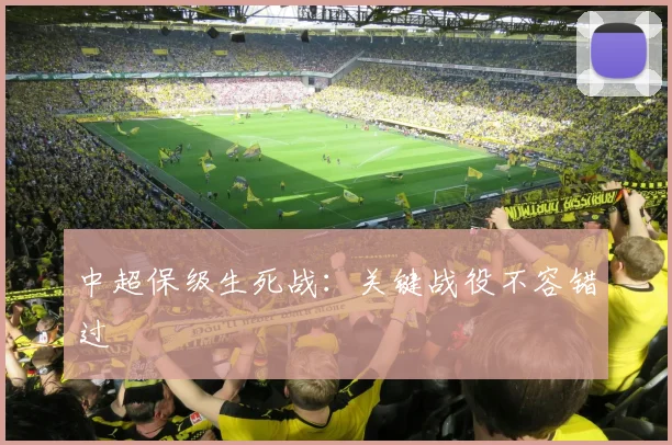 中超保级生死战：关键战役不容错过